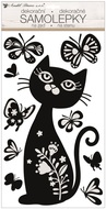 10491 Samolepka na zeď prostorová kočka s motýly 24 x 47 cm-1