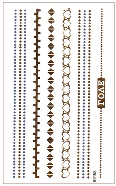 Obtisky vodové, 10,5x6 cm, řetízky zlaté a stříbrné