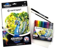 AQUARELLE - sada akvarelových barev 12 ks + příslušenství CENTROPEN