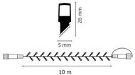 11079 Osvětlení vánoční - nadstavitelný řetěz 10m-100 LED teplá bílá+ 5 cm přívodní kabel-2