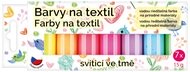 6106 Sada barev na světlý textil svítící ve tmě 7x15 g + šablony -1